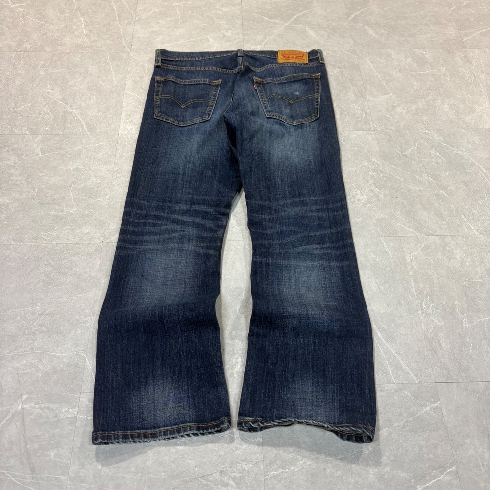 Levis 527 Slim Bootcut Jeans Mens 34x30 Dark Wash Denim Blue 527-0519